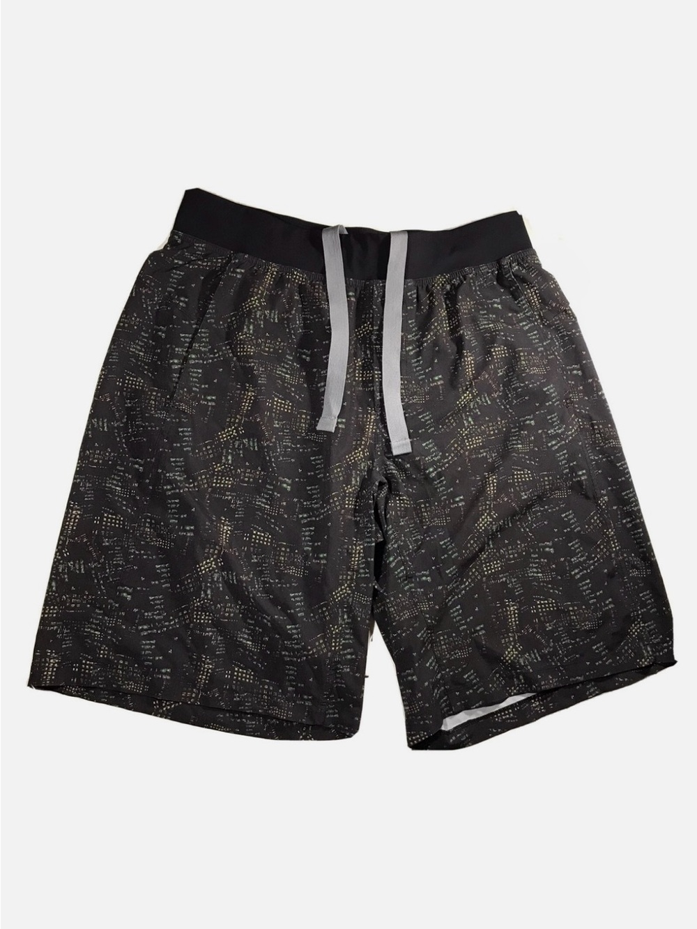 lululemon athletica Black Athletic Shorts with Gray Drawstring